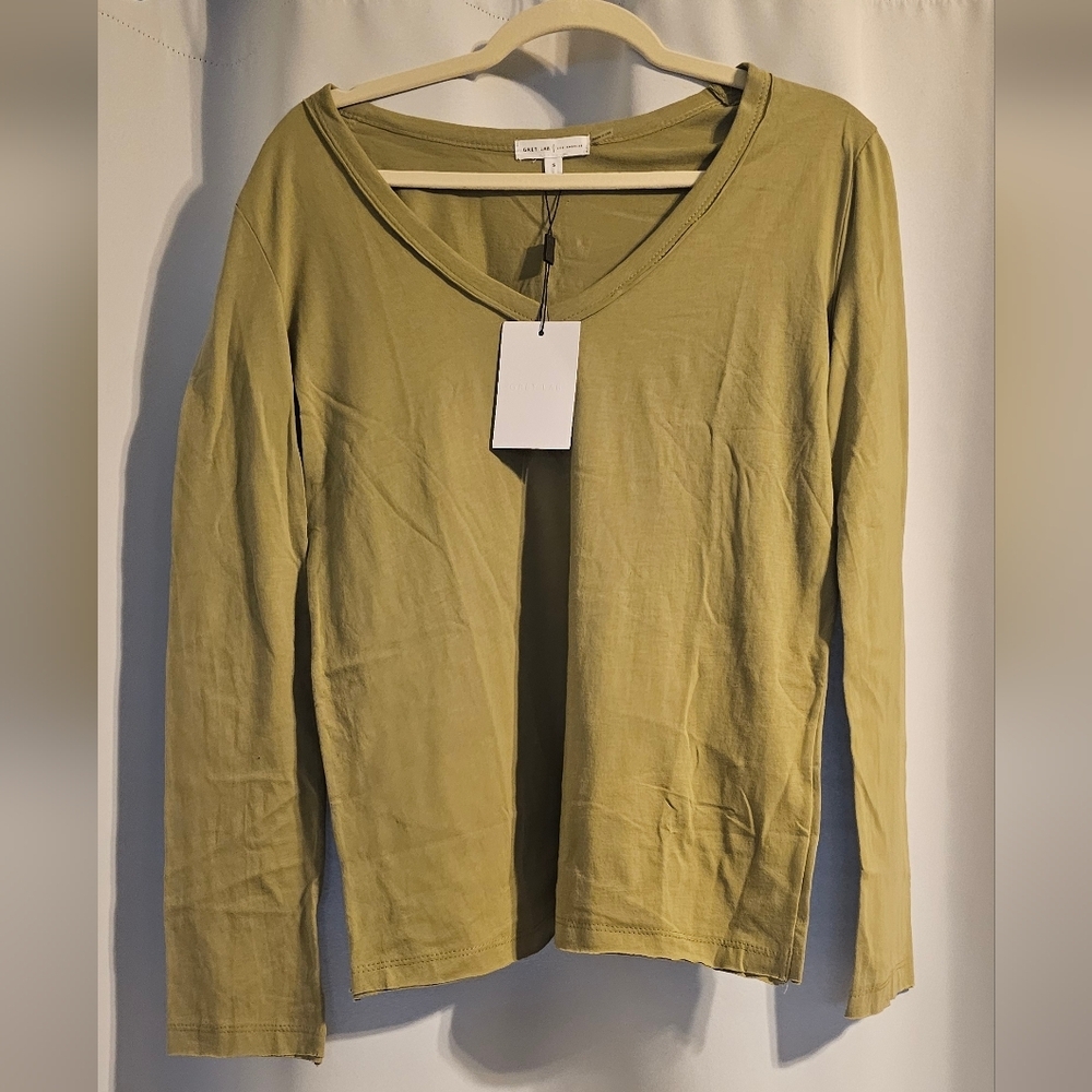 GREY LAB Olive V-Neck Blouse
